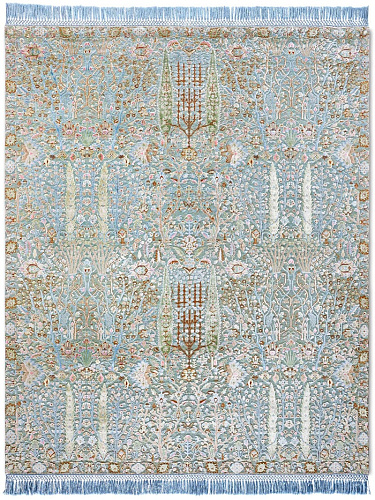 Pine Garden Blue luxe vloerkleed