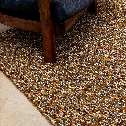 Pop-art geel shag gevilt vloerkleed