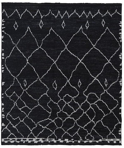 Berber zwart hoogpolig tapijt