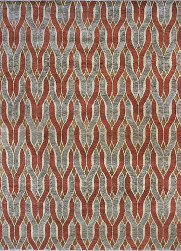 Ikat handgeknoopt wol vloerkleed