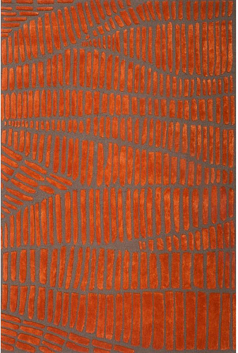 Oranje grijs wol / viscose Enia vloerkleed