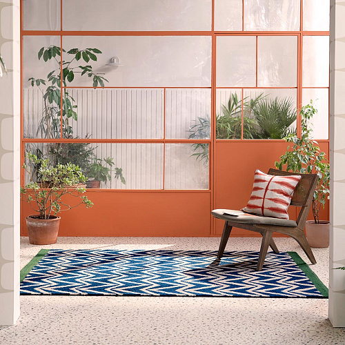 Dhurrie blauw outdoor tapijt