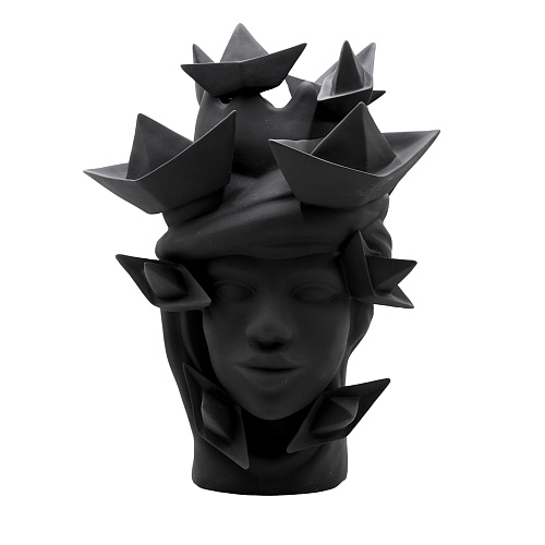 Moor's Head donkergrijze sculptuur