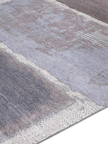 Grey Light Blue handgeweven vloerkleed