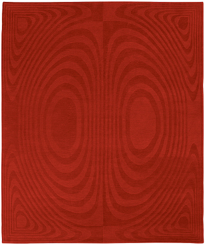 Op art rood vloerkleed