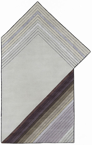 Handgeknoopt geometrisch wol & viscose vloerkleed
