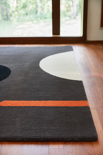 Geo flower graphite tapijt