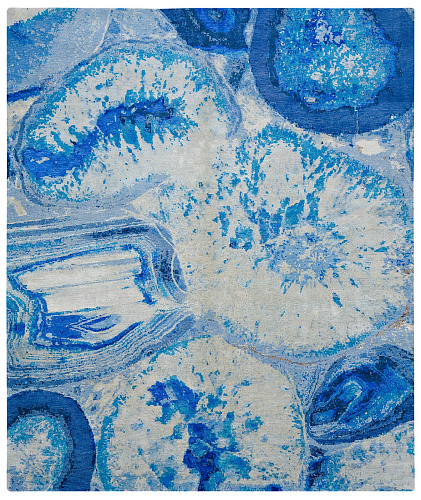 Agate blauw vloerkleed