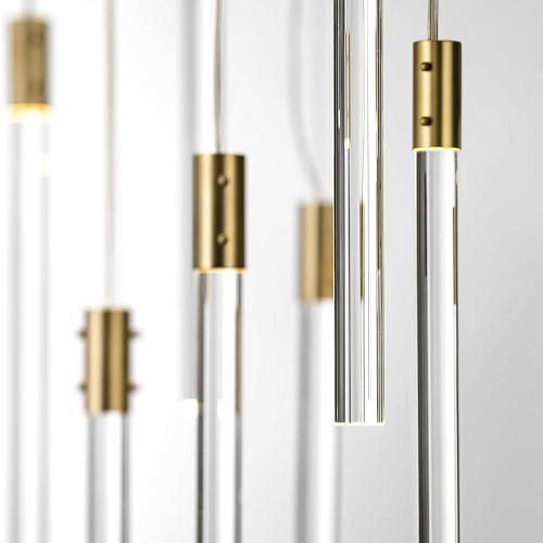 Moderne Kroonluchter met 43 Heldere Glazen Hangers