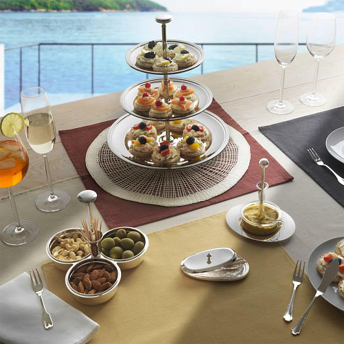 Zilveren mosterdhouder