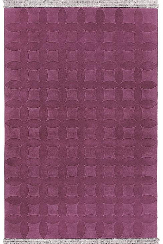 Aubergine handgetuft vloerkleed