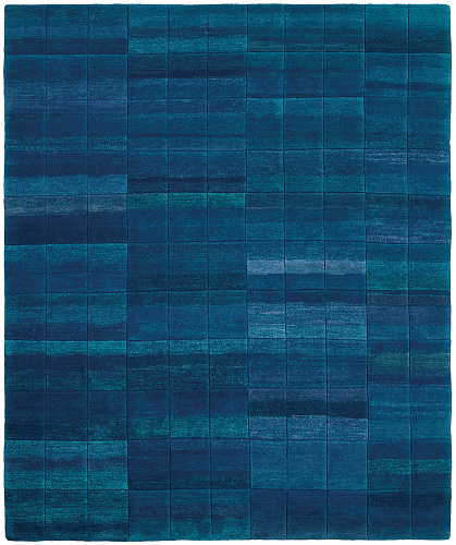 Deep line blauw vloerkleed