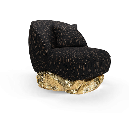 Angora zwarte fauteuil