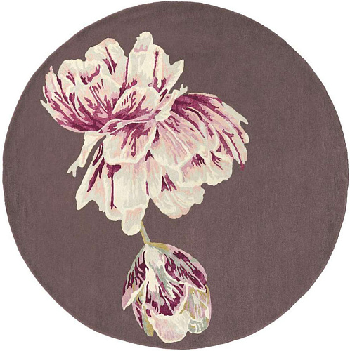 Tranquility aubergine rond tapijt