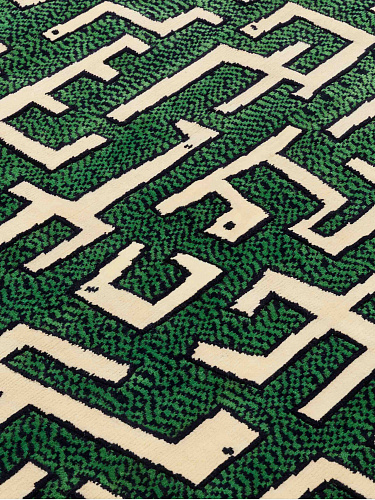 Ciliophora groen rond designer vloerkleed