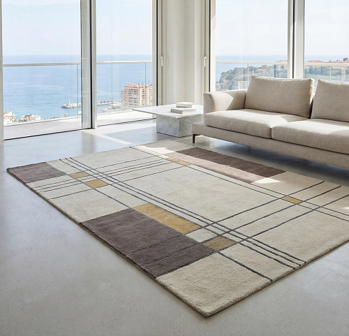 Measured Grid design vloerkleed