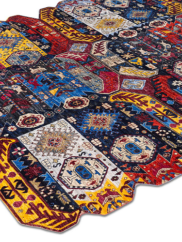 Multishape handgemaakte luxe vloerkleed