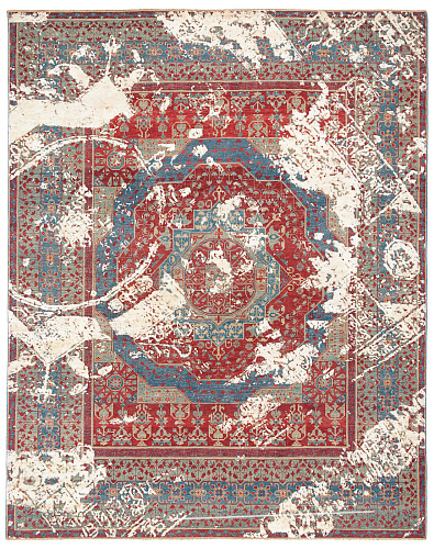 Mamluk malena rood ongeverfd zijde vloerkleed