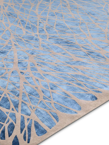 Dresden Navy Blue handgeknoopt vloerkleed