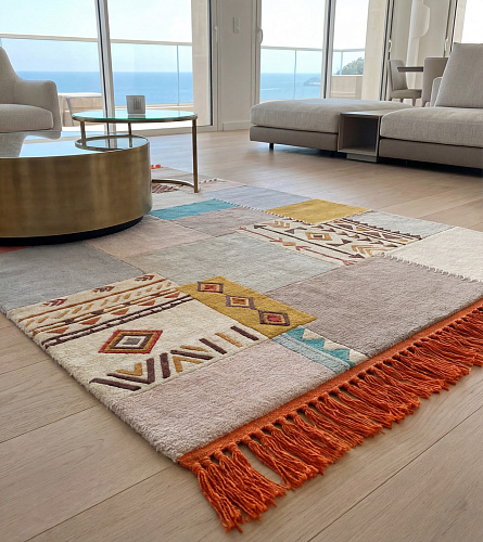 Patchwork Grid design vloerkleed