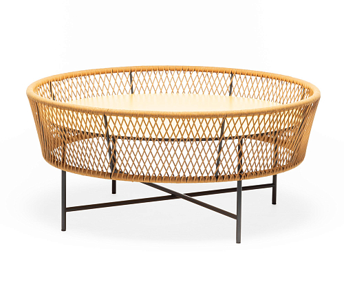 Tamburo LG Ronde Gele Buiten Salontafel