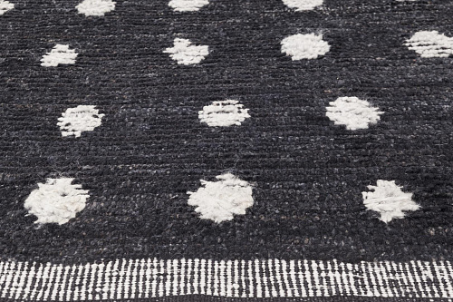 Dots handgeknoopt zwart & wit vloerkleed