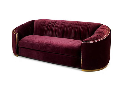 Premium comfort rode gebogen bank