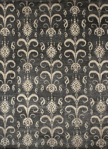 Ikat handgeknoopt wol vloerkleed