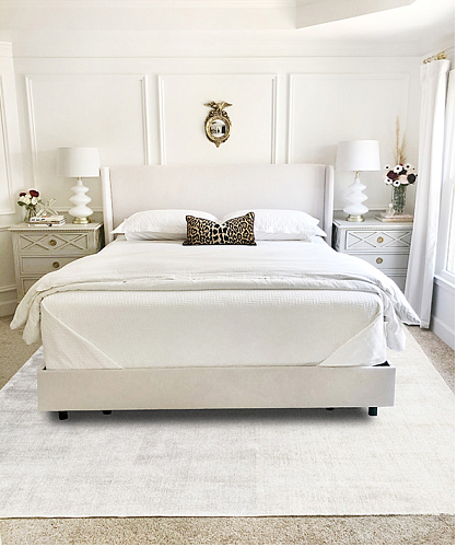 Effen viscose Sand tapijt