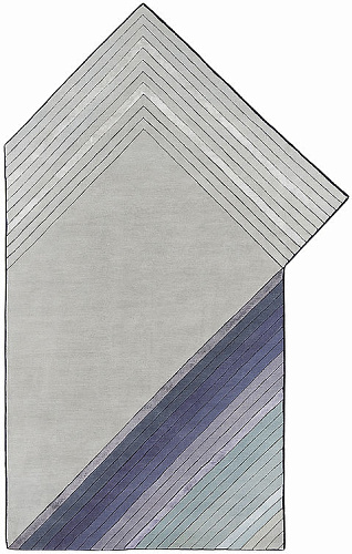 Handgeknoopt geometrisch wol & viscose tapijt