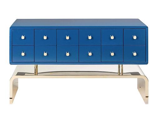 Auspicious blauwe gestoffeerde kast