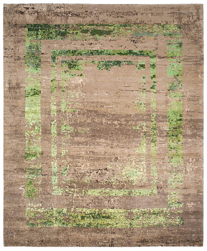 Artwork 27 triple border groen vloerkleed