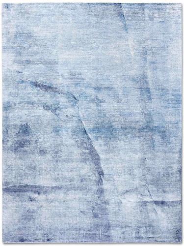 Twisted Blue luxe handgeknoopt vloerkleed