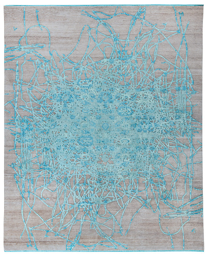 Bidjar muted 2 aqua vloerkleed