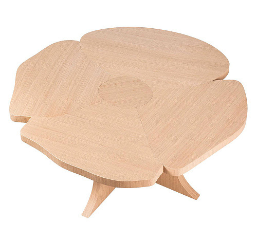 Ovale eettafel in naturel hout