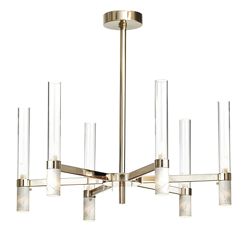 Carrara Marmer Kroonluchter met Gouden Afwerking