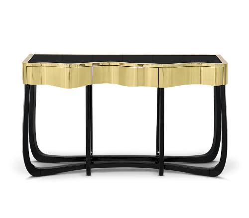 Serpentine gouden console