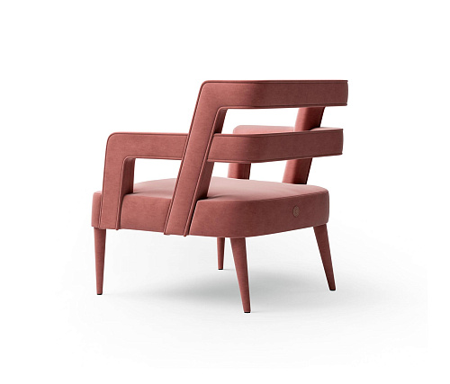 Gestoffeerde roze fauteuil