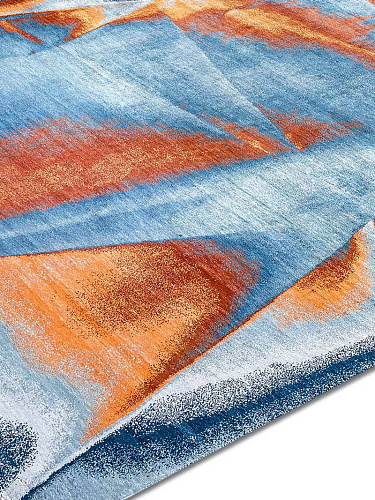 Cyan Copper luxe handgeknoopt vloerkleed