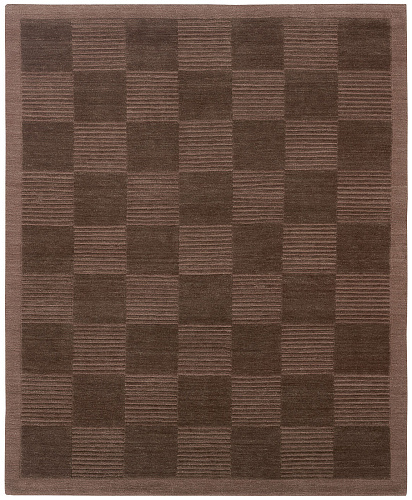 Deep cut border bruin vloerkleed