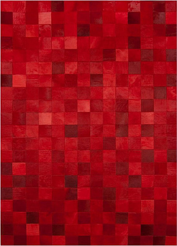 Mozaïek rood koeienhuid vloerkleed