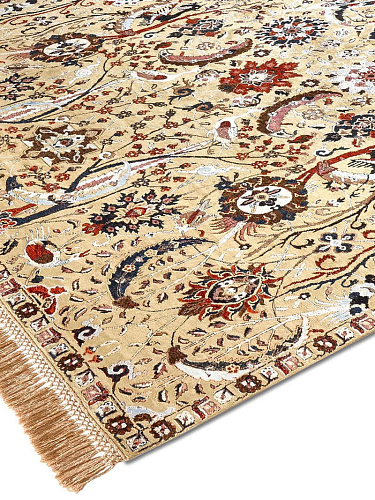 Kerman geel handgemaakte luxe vloerkleed