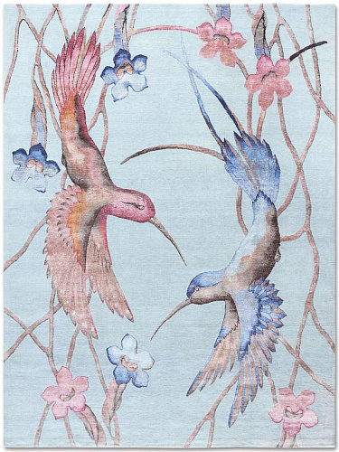 Hummingbirds handgeknoopt vloerkleed