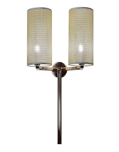 Spider Zwart Nikkel Wandlamp met Stoffen Kap