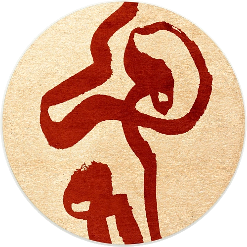 Imperial Red rond vloerkleed