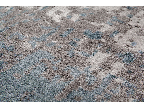 Handgeknoopt bamboe zijde abstract Indiaas vloerkleed