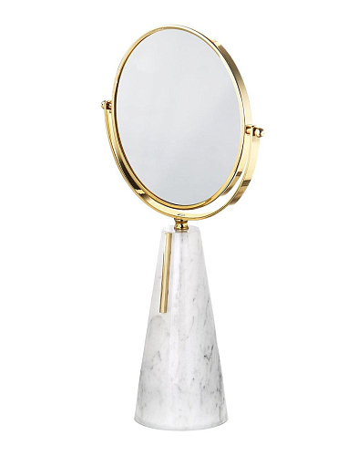 Carrara Tafelspiegel in 24K Gouden Messing