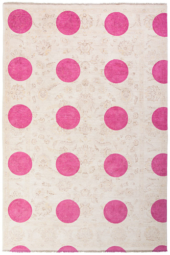 Dubbele laag roze designer vloerkleed