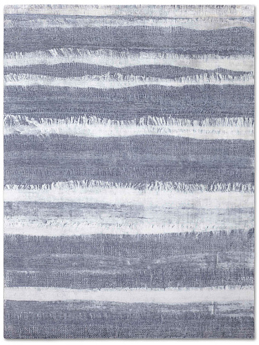 Blauw / grijs handgeknoopt vloerkleed