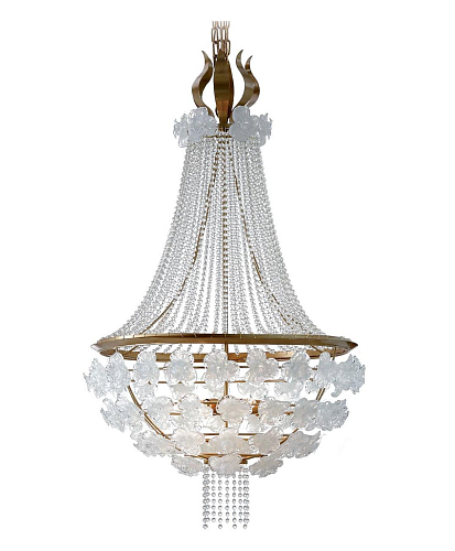 Antiek Gouden Murano Glas Kroonluchter